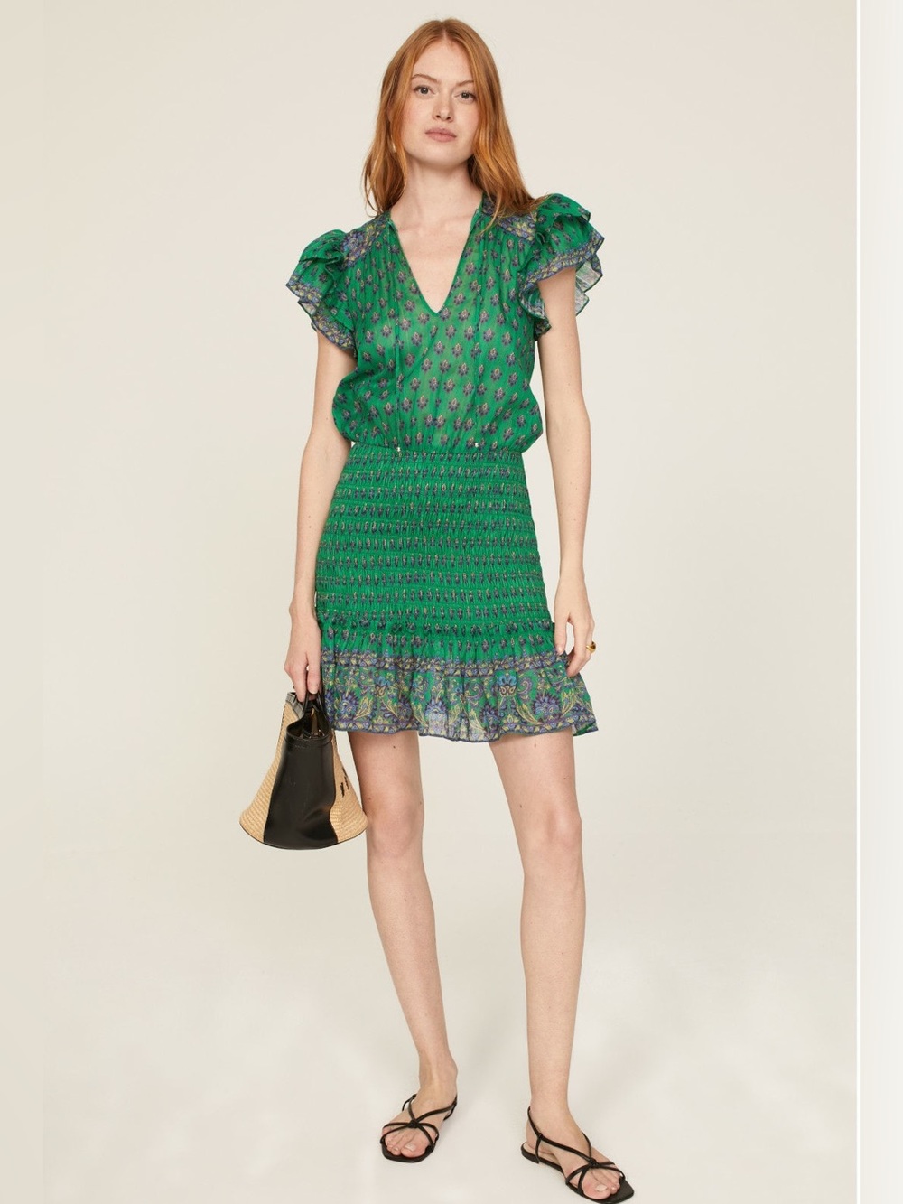 Veronica Beard green Brindelle Dress Mini Size 8 6200